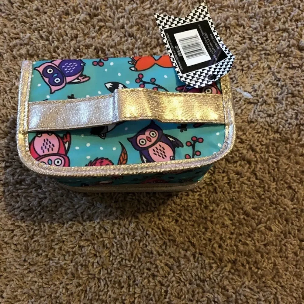 Conair Owl cosmetic travel case NWT